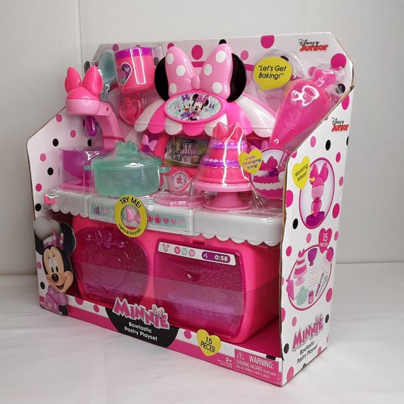 'DISNEY'S 'BOWTASTIC PASTRY PLAYSET' MUSIC & LIGHTS MINNIE'S BAKING 15-PIECE SET - Picture 4 of 14